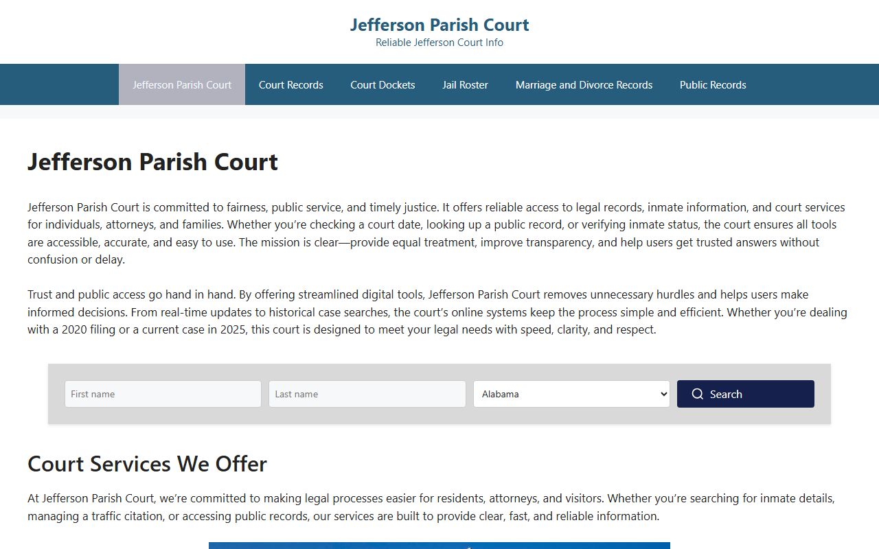 The Second Parish Court in Gretna handles civil matters for Marrero and other West Bank Jefferson Parish communities